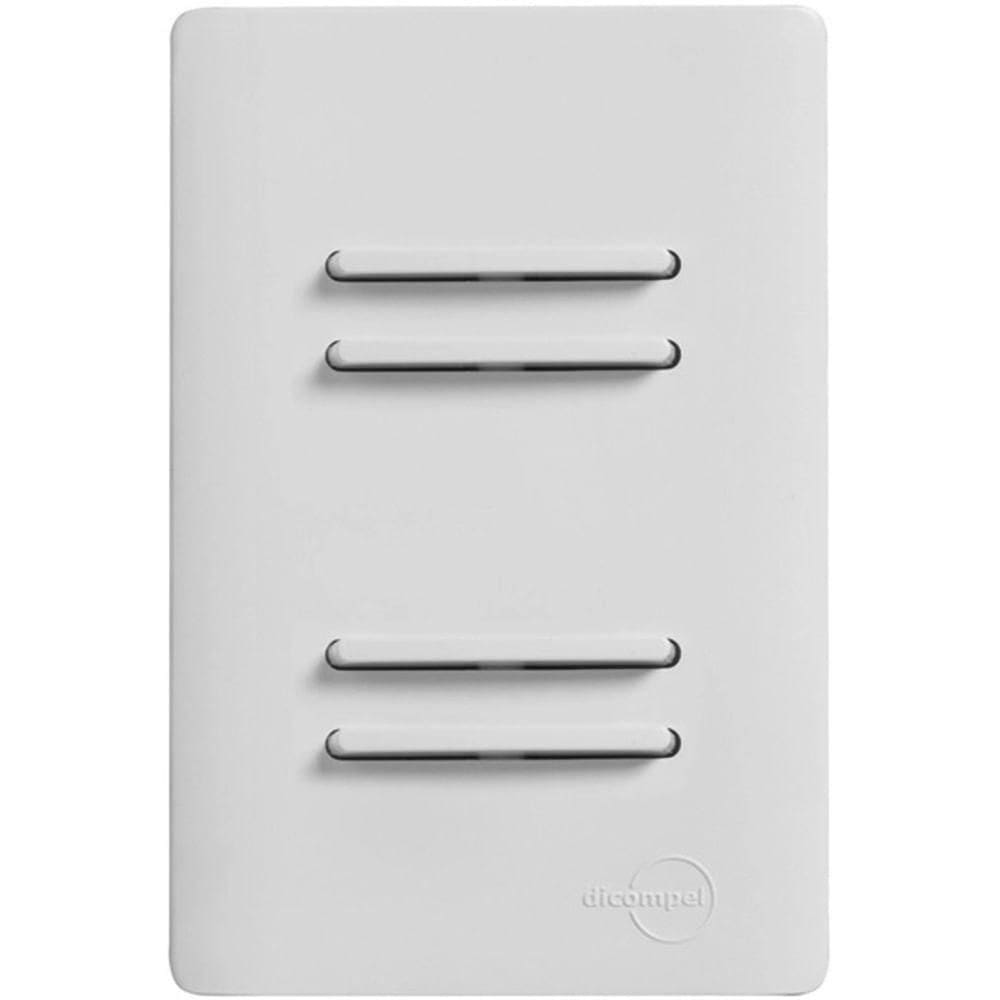 2 Interruptores Simples E 2 Interruptores Paralelos com Placa 4x2 Branca Da Linha Novara Dc1100-1