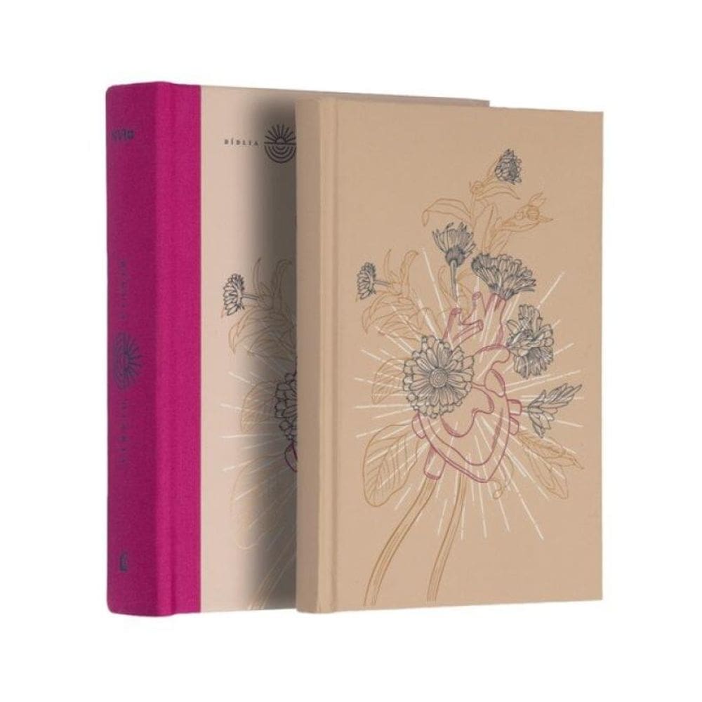 Bíblia Diária Nvi, Tecido Sobre Capa Dura, Coração Florido, Leitura Perfeita – Comece Sua Jornada De