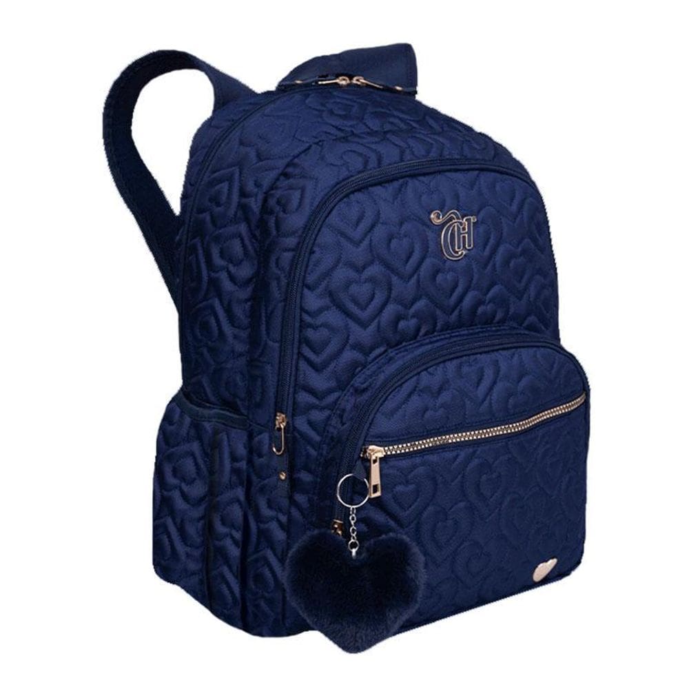Mochila Escolar Capricho Crush 7589572 Azul Marinho - Sestini