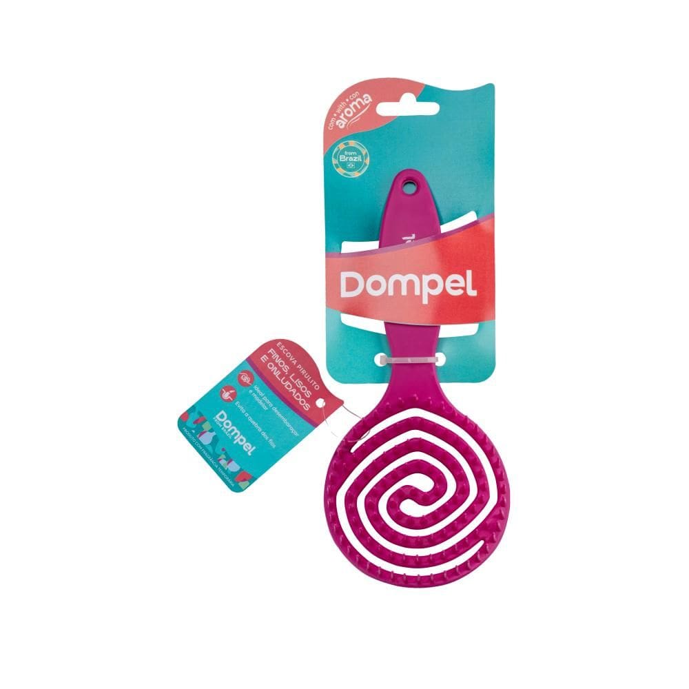FULL | Dompel-F | 4018 ROSA ESCURO | Escova de Cabelo Desembaraçadora Pirulito Cor Rosa Escuro