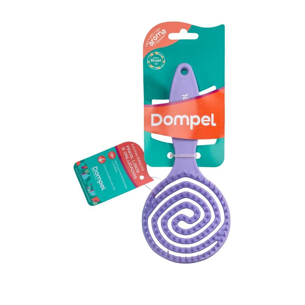FULL | Dompel-F | 4018 VIOLETA | Escova de Cabelo Desembaraçadora Pirulito Cor Violeta