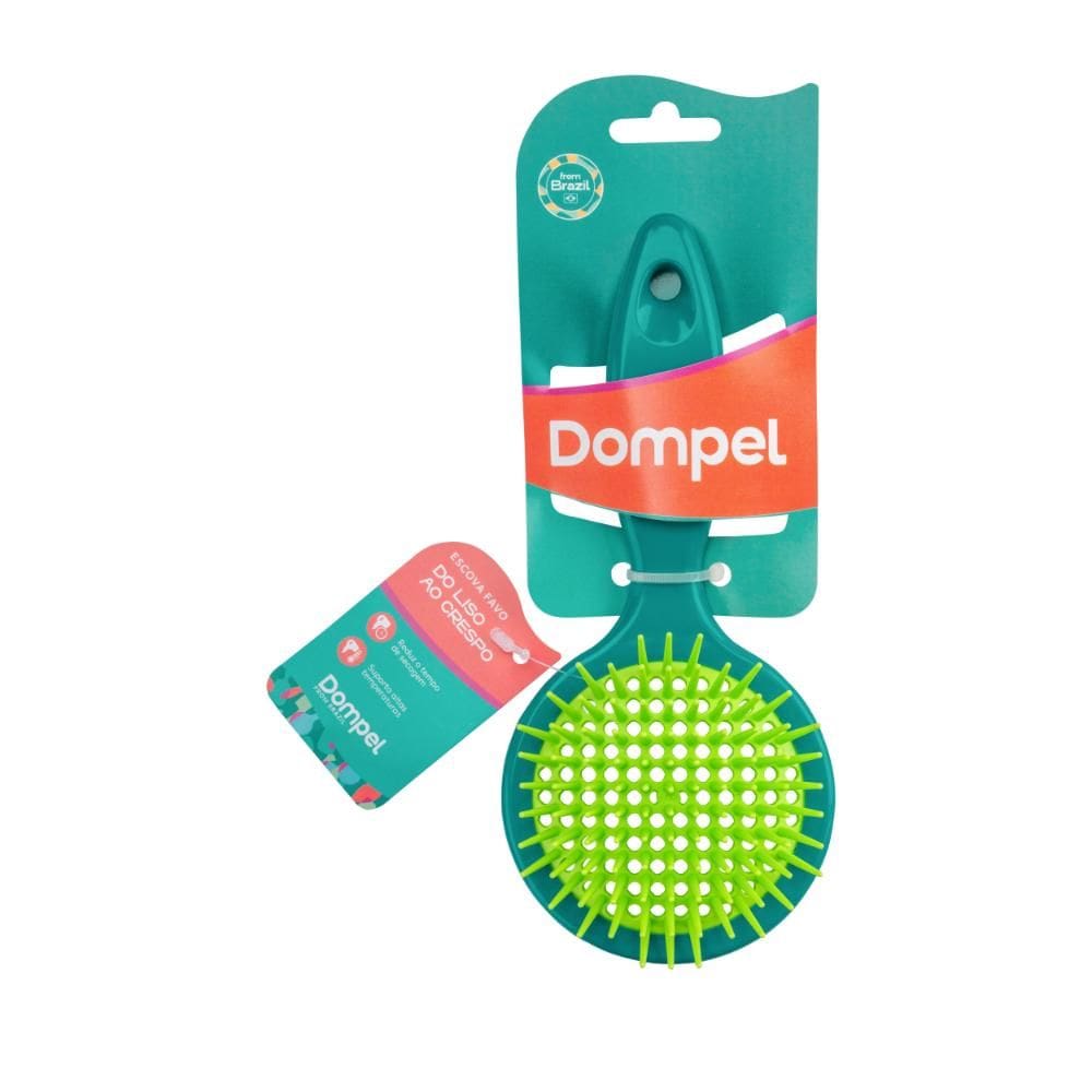 FULL | Dompel-F | 4032 VERDE ESCURO | Escova de Cabelo Profissional FAVO REDONDA para Cachos e Definidora Cor Verde Escu