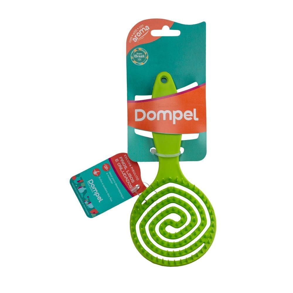 FULL | Dompel-F | 4018 VERDE LIMAO | Escova de Cabelo Desembaraçadora Pirulito Cor Verde Limão