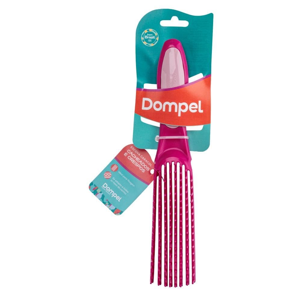 FULL | Dompel-F | 4050 ROSA ESCURO | Escova de Cabelo para Cabelos Cacheados Desembaraçadora Caracol Cor Rosa Escuro