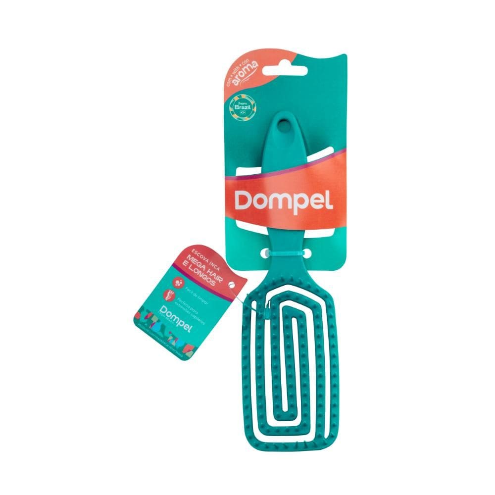 FULL | Dompel-F | 4019 VERDE ESCURO | Escova Profissional para Extensões INCA Desembaraçadora Anti-Frizz Cor Verde Escur