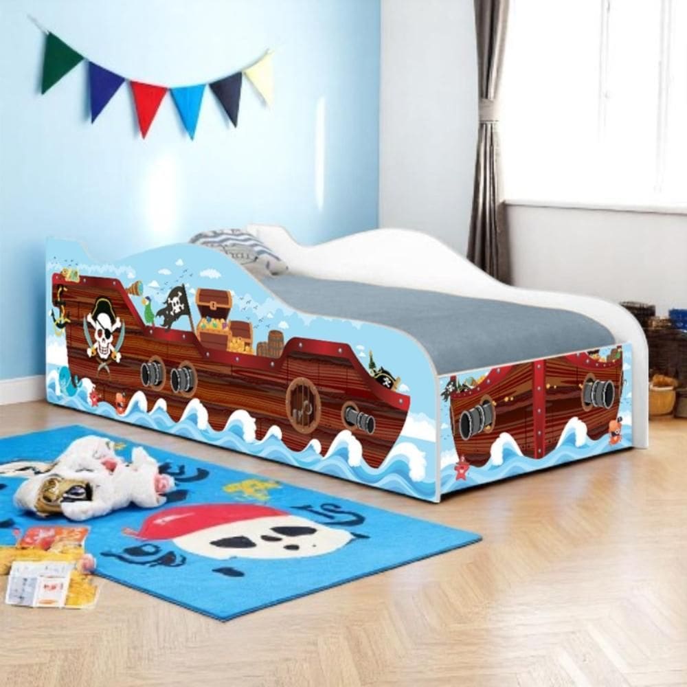 Cama Barco Pirata Kids Infantil Com Colchão
