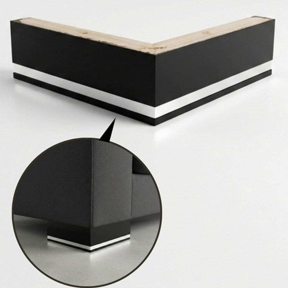 Kit C/ 4 Pés Cantoneira Madeira Maciça C/ Aplique P/ Sofá Tabaco