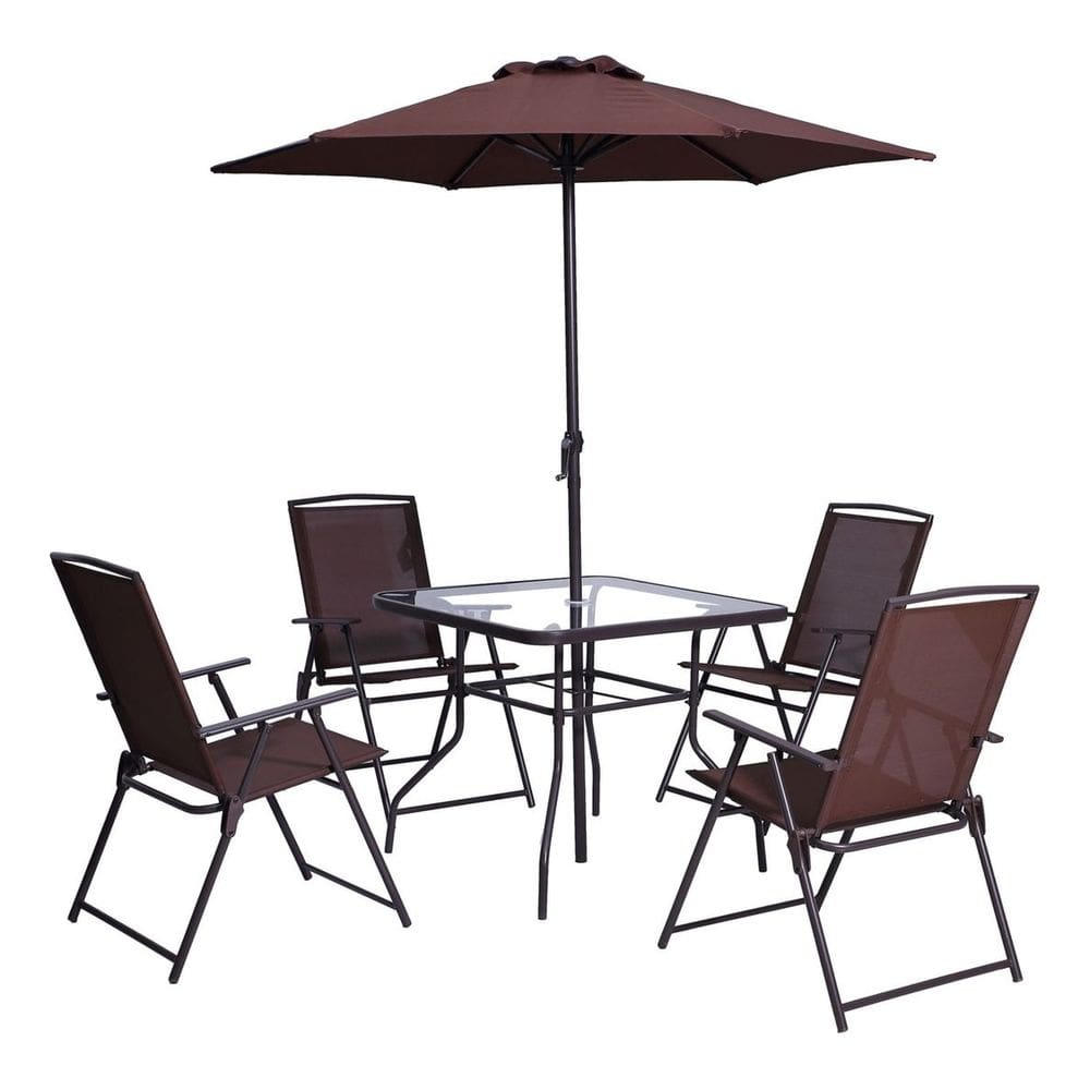 Conjunto Jardim Varanda 6 Pecas Marrom Aco - Menorca