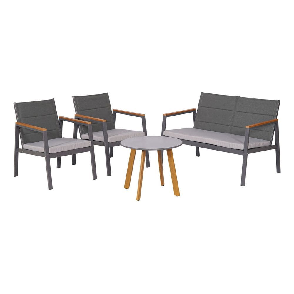 Conjunto Jardim Varanda 4 Pecas Cinza Aluminio - Recife