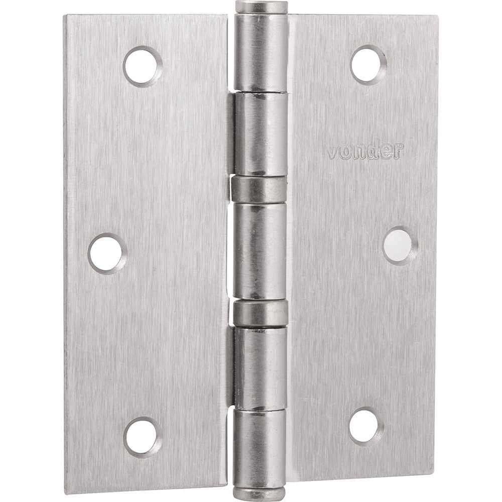 Dobradiça 3.1/2 Com Anel De Rolamento, Niquelada, Com 3 Peças, Vonder Ostenvonder