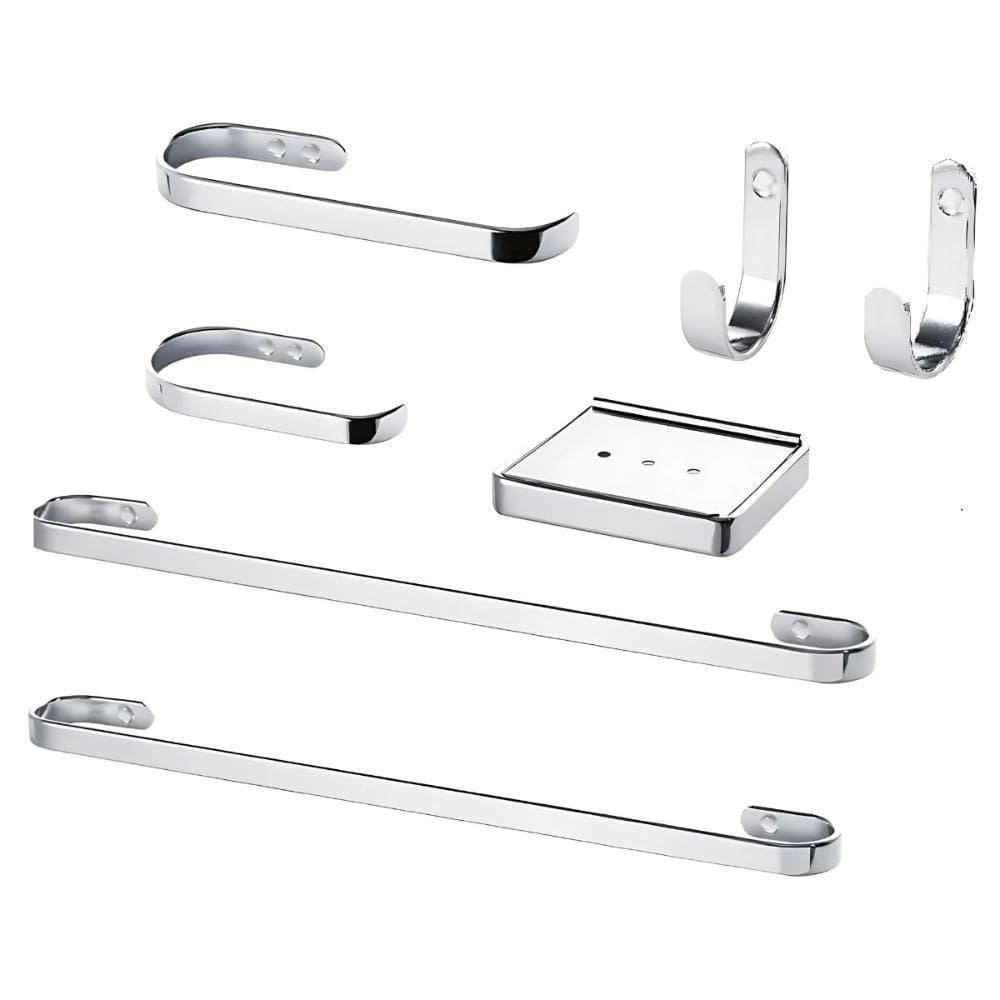 Suporte Kit De Banheiro 6 Peças Com Porta Tolha Banho 60 Cm