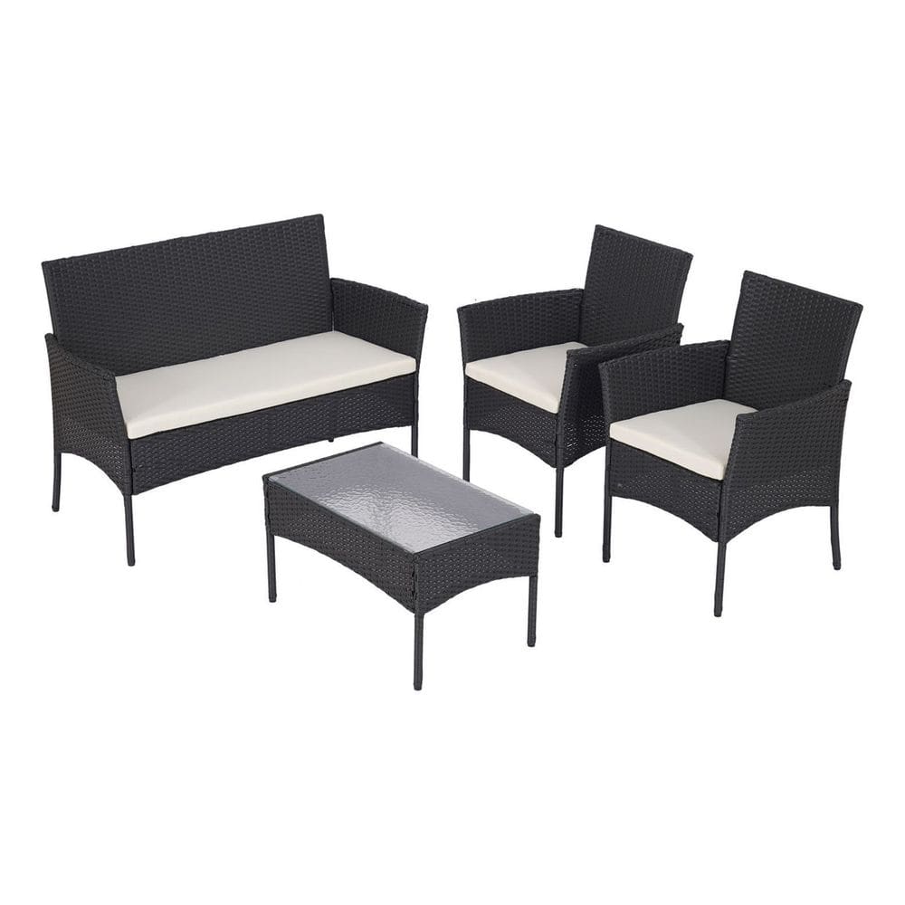 Conjunto Jardim Varanda 4 Pecas Marrom Rattan - Milao