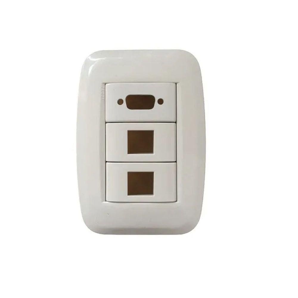 Espelho 3 Blocos Caixa 4x2 Branco DX Dutotec