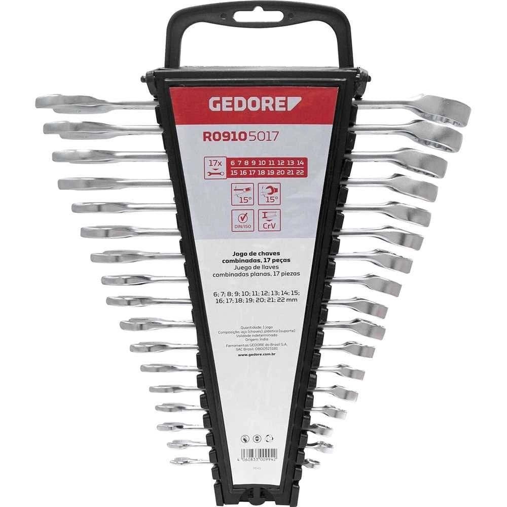Jogo De Chaves Combinadas, 6 Mm A 22 Mm, Aço Cromo Vanádio, 17 Peças, Gedore Red Ostenvonder