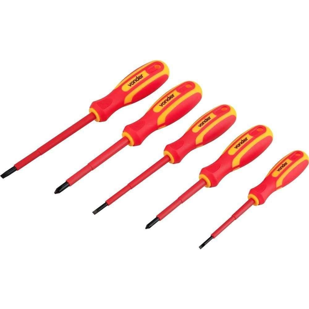 Jogo De Chaves De Fenda/phillips Com 5 Peças, Iec60900, Vonder
