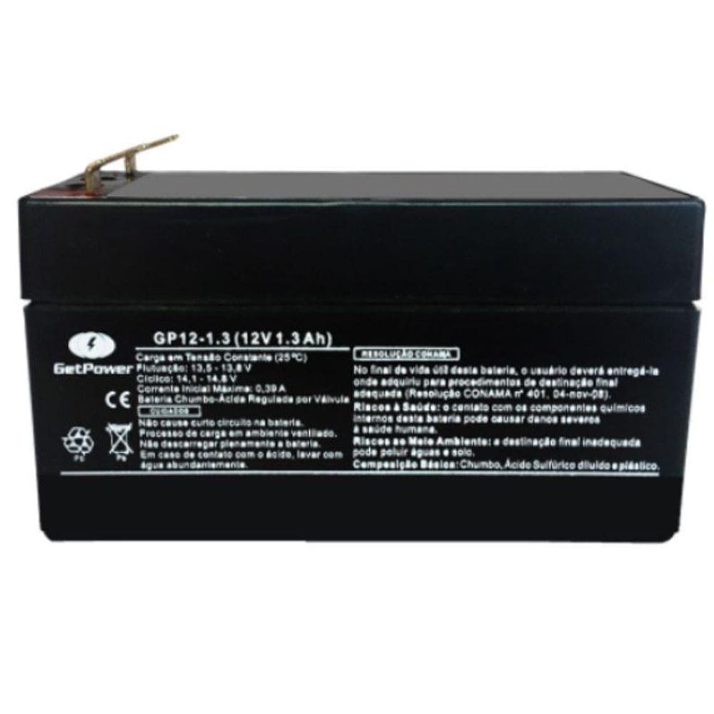Bateria Selada 12V 1,3ah Gp 12-1,3 Getpower