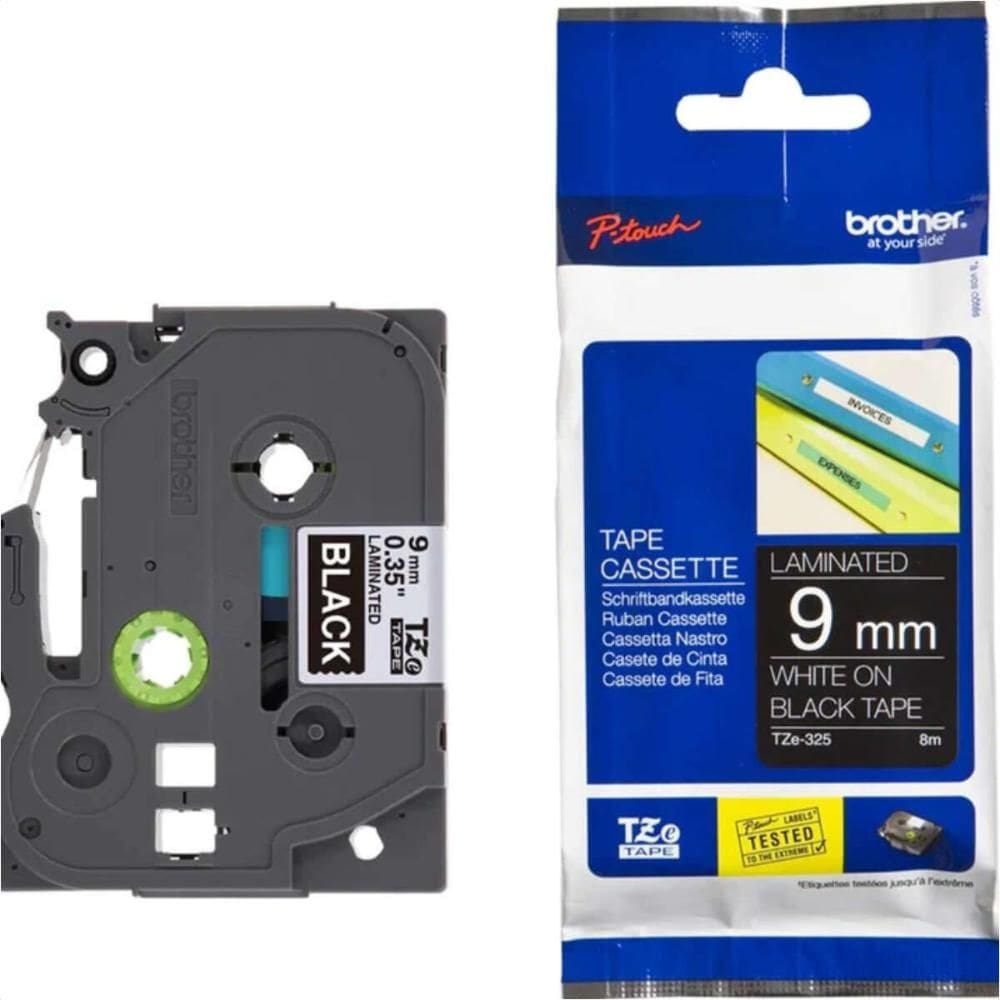 Fita Para Rotulador TZ325 Preto / Branco Brother