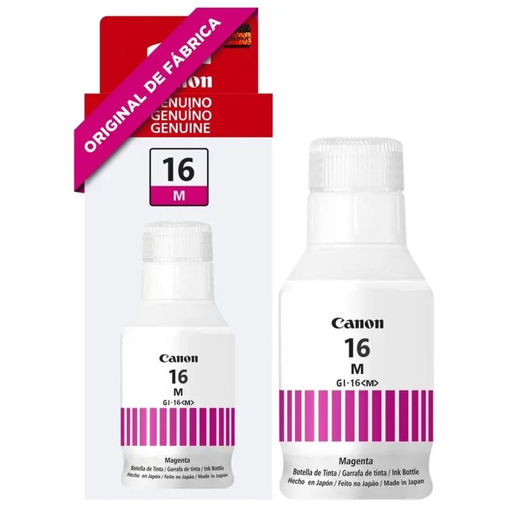 Refil de tinta GI-16 Magenta 135ml CANON Genuíno - impressoras Mega Tank/Maxify GX5010, GX6010, GX7010, GX6020, GX7020.