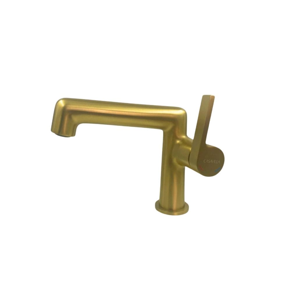 Torneira Bica Baixa Inclinada Moderna Dourado