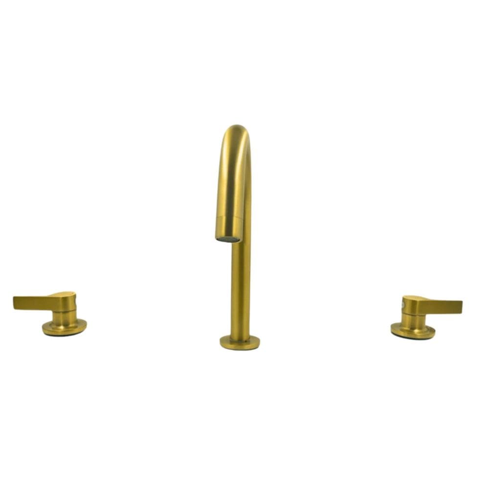 Torneira Moderna Duplo Comando Bica Alta Cilíndrica Dourado