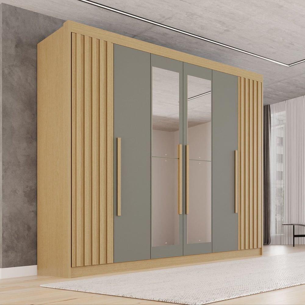 MP - Guarda roupa Casal com Espelho 100  Mdf