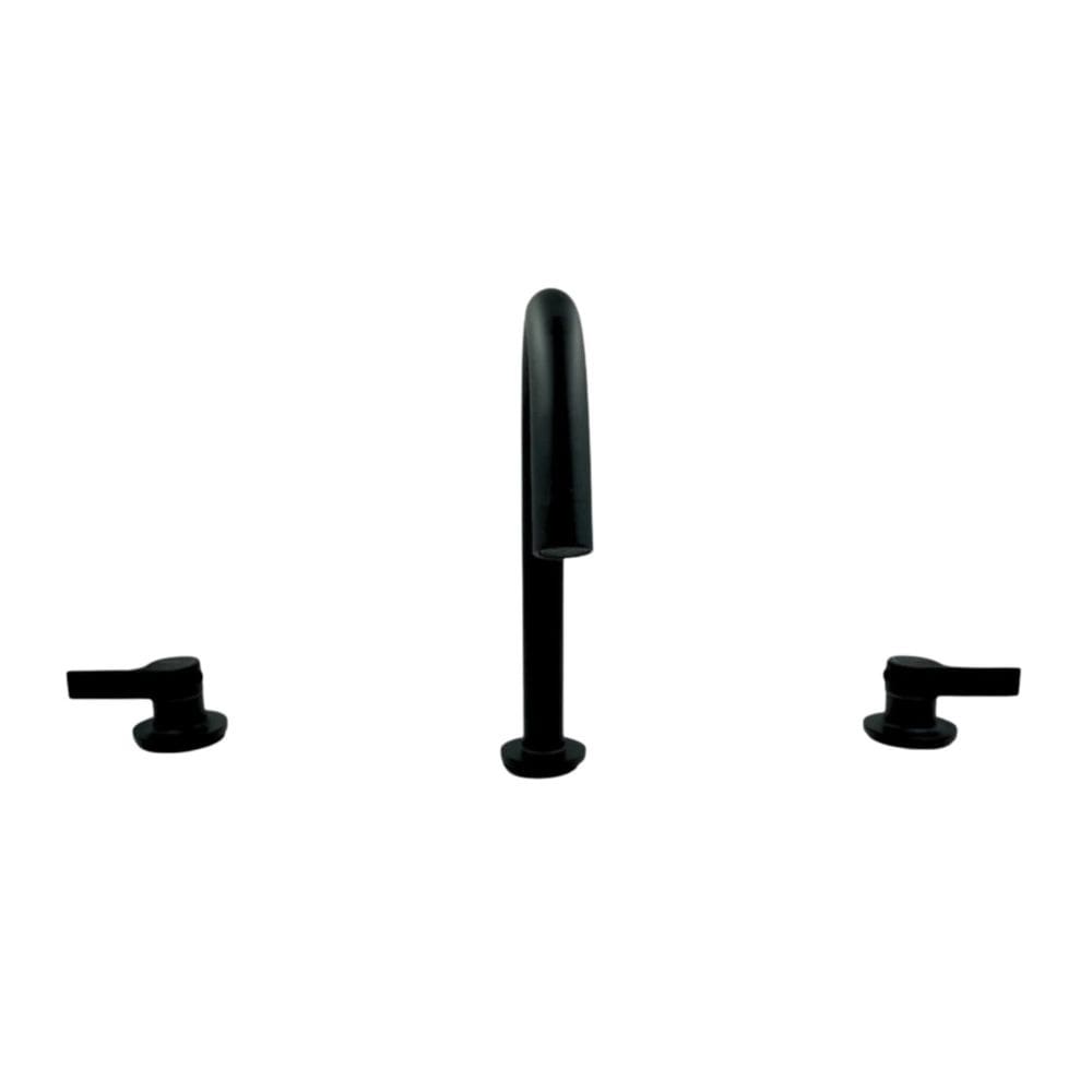 Torneira Moderna Duplo Comando Bica Alta Cilíndrica Preto