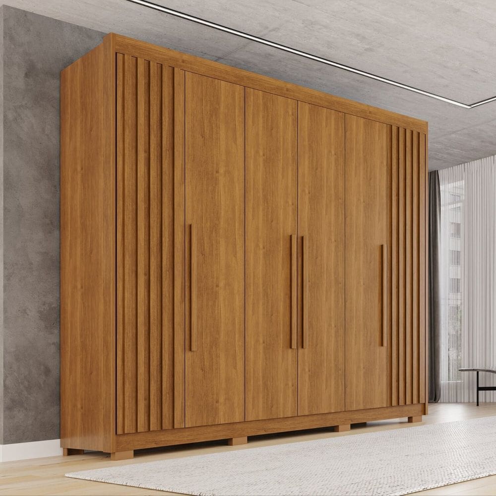Guarda-roupa Casal com Pés 100% Mdf 6 Portas 6 Gavetas Granada Premium Cinamomo