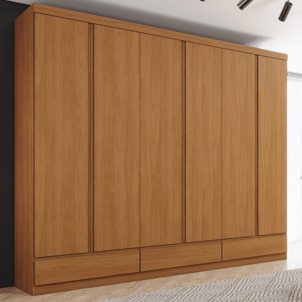 Guarda-roupa Casal 06 Portas 09 Gavetas 100% Mdf Imperial Cinamomo