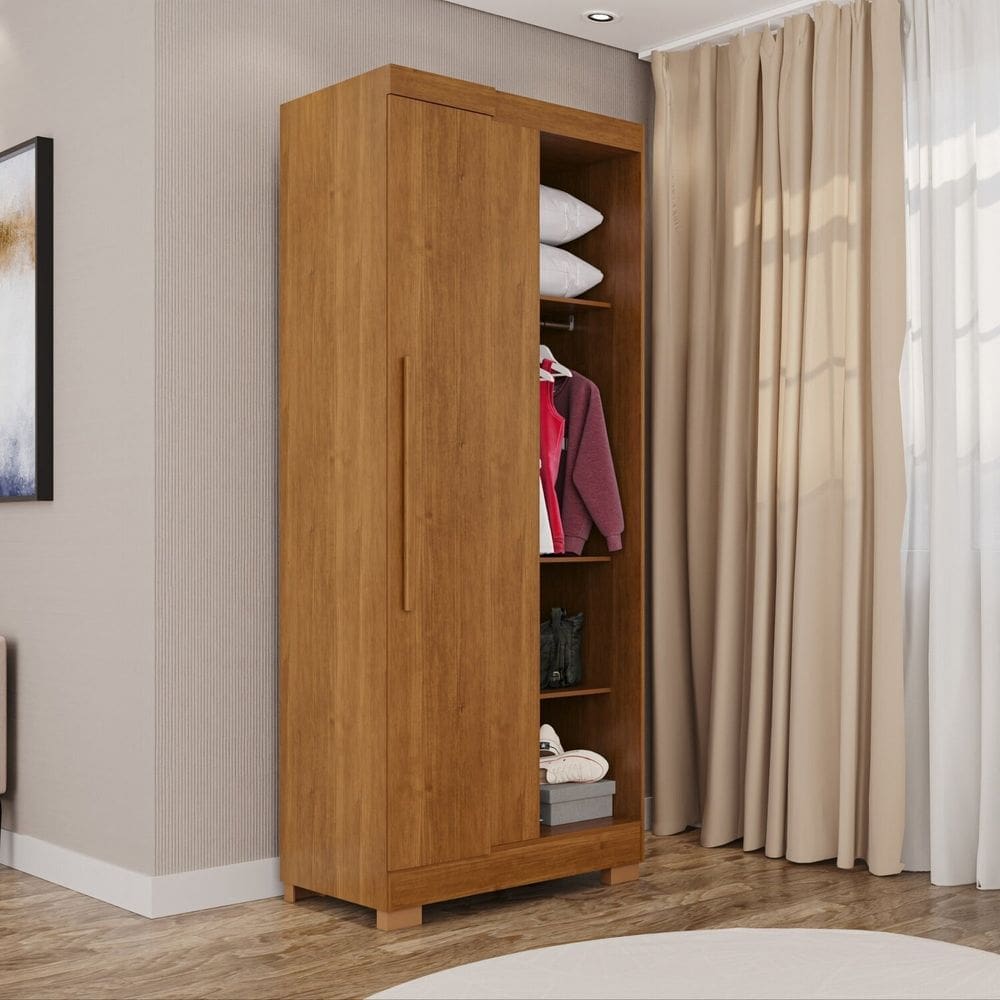 Guarda-roupa Modulado Canto com Pé 1 Porta Fortaleza Cinamomo