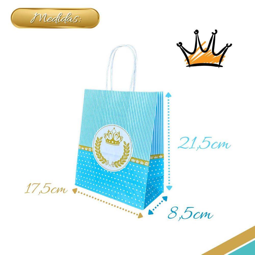 Sacola De Papel Kraft Presente Estampadas 17,5X8,5X21,5Cm