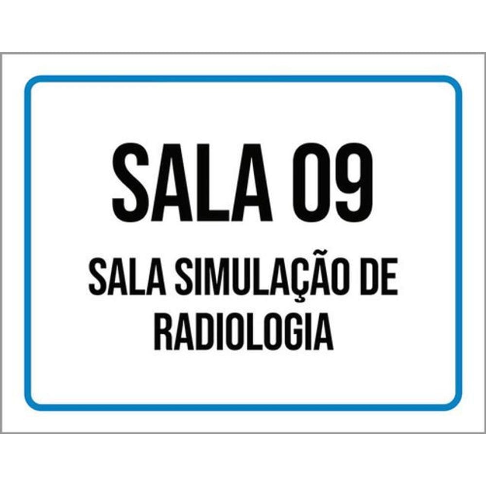 Kit 3 Placas Sala 09 Sala Simulação Radiologia