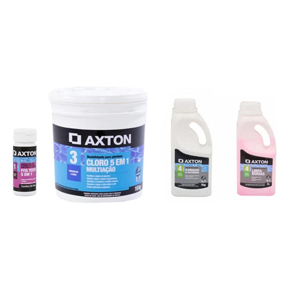 Kit De Piscina Cloro, Fita, Redutor Oleo, Limpa Borda