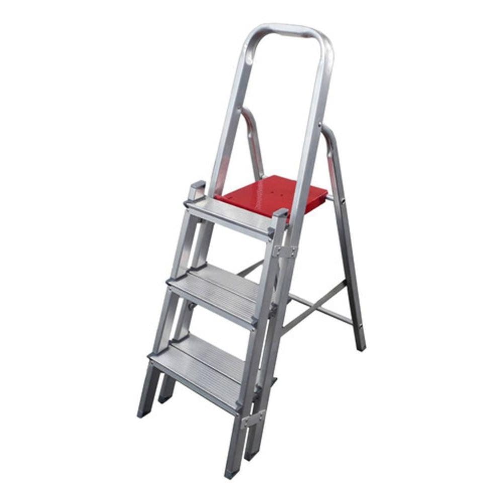 Escada De Aluminio Dupla 120 Kg 3 Degraus Reisam