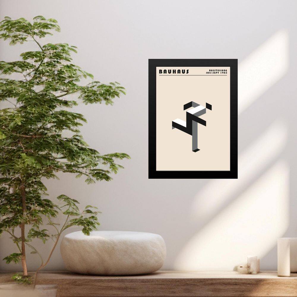 Quadro Bauhaus Grey Poster - Running Man 45X34Cm