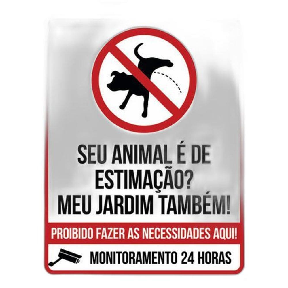 Kit 3 Placas Jardim Estimação Necessidades Aqui 36X46