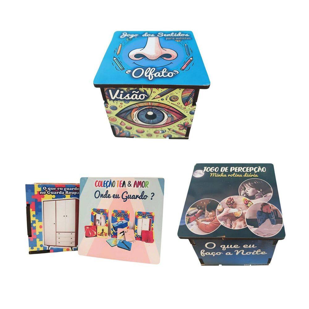 Coleção Mini Jogos Autistas - Combo Aprendizado Com 3 Jogos