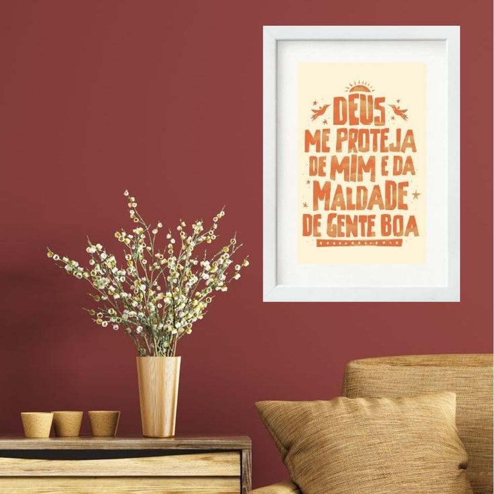 Quadro Deus Me Proteja - 60X48Cm