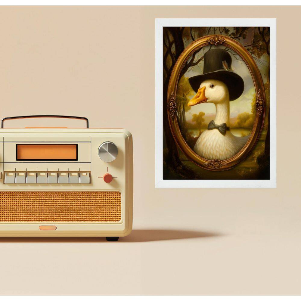 Quadro Decorativo Pato - Retrato Antigo 24X18Cm