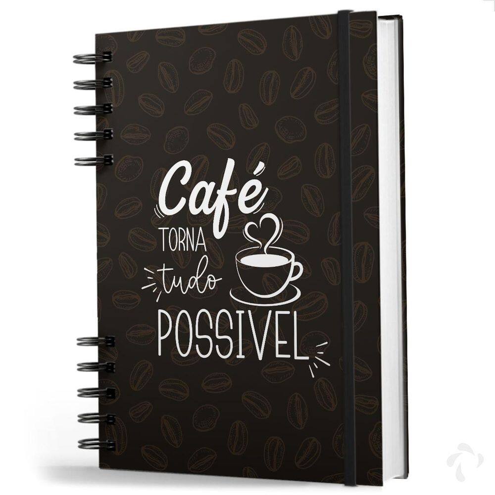 Caderno De Anotações Com Capa Dura Coleção Frases Coffe
