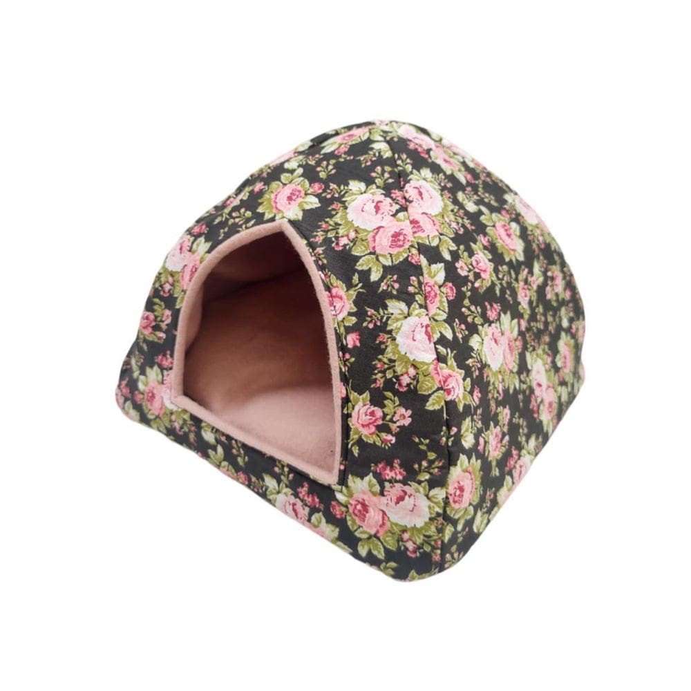 Toquinha Porquinho Da India, Hamster Preto Estampa De Rosas