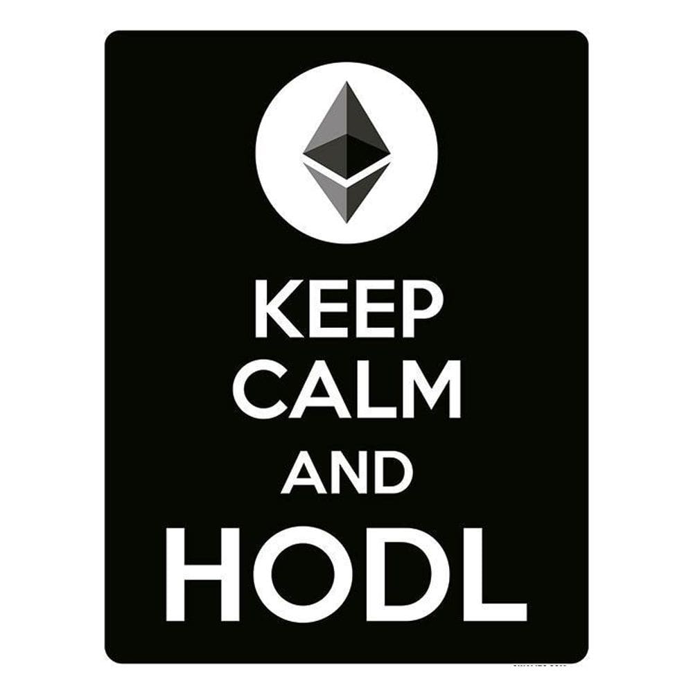 Placa Decoraçao - Keep Calm Hodl Hold Ethereum Eth 36X46
