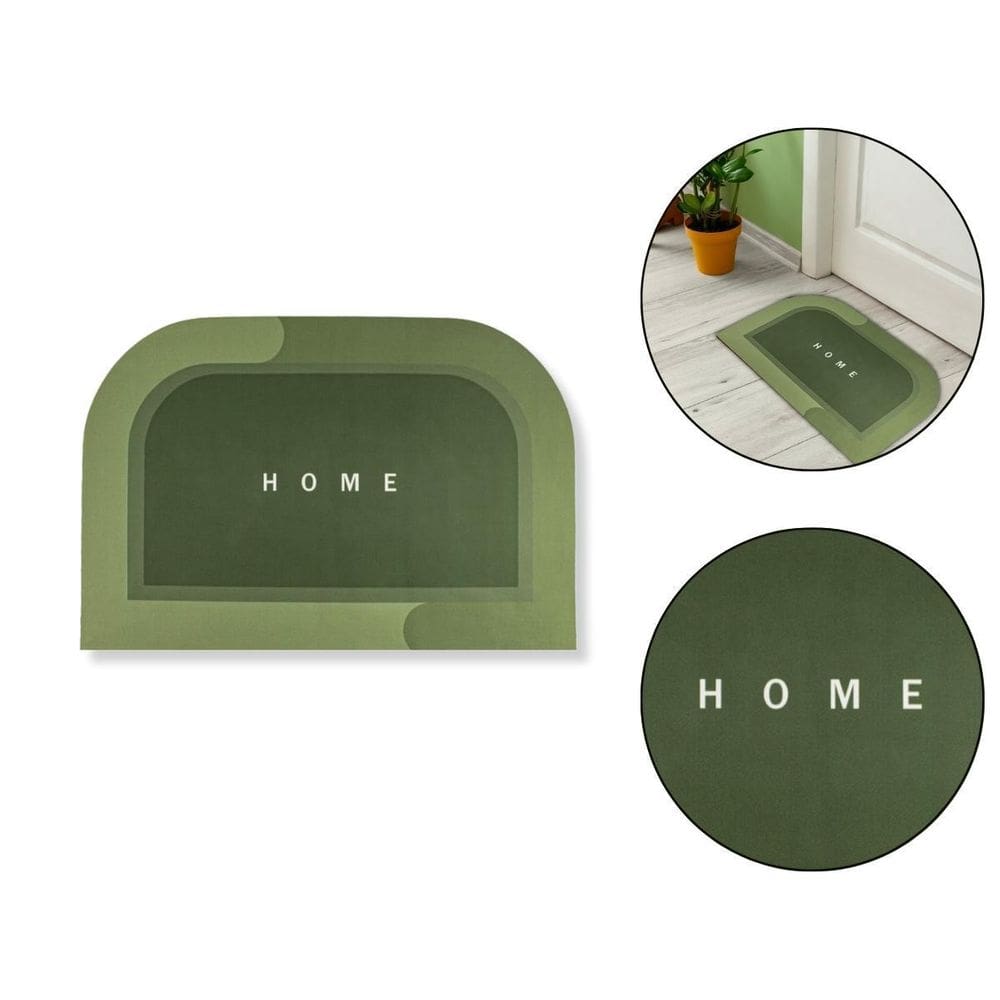 Tapete Reto Home Verde Casa Apto Antiderrapante Seca Fácil