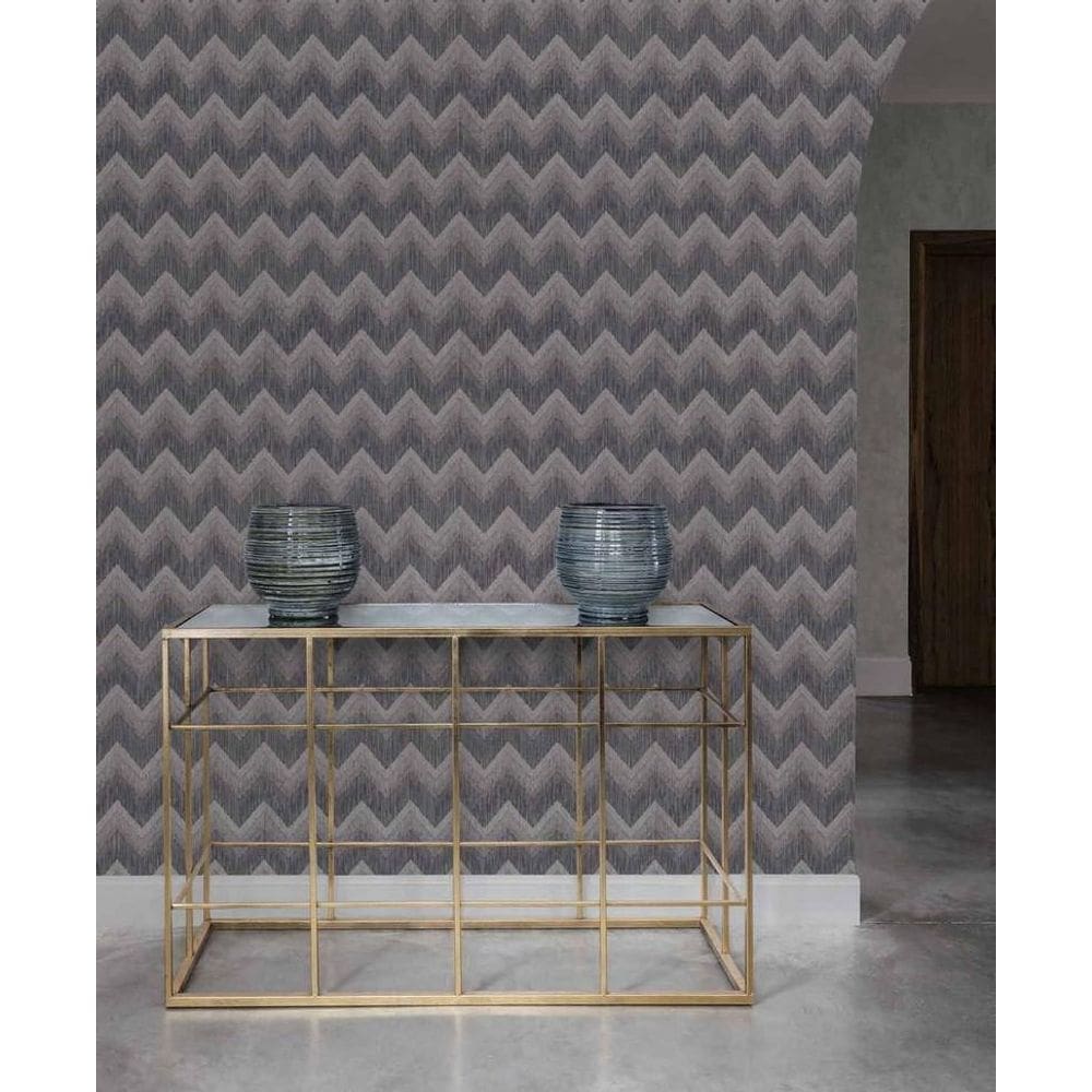 Papel Parede Infinity Chevron Énico Cinza If3002 Rolo: 10M X