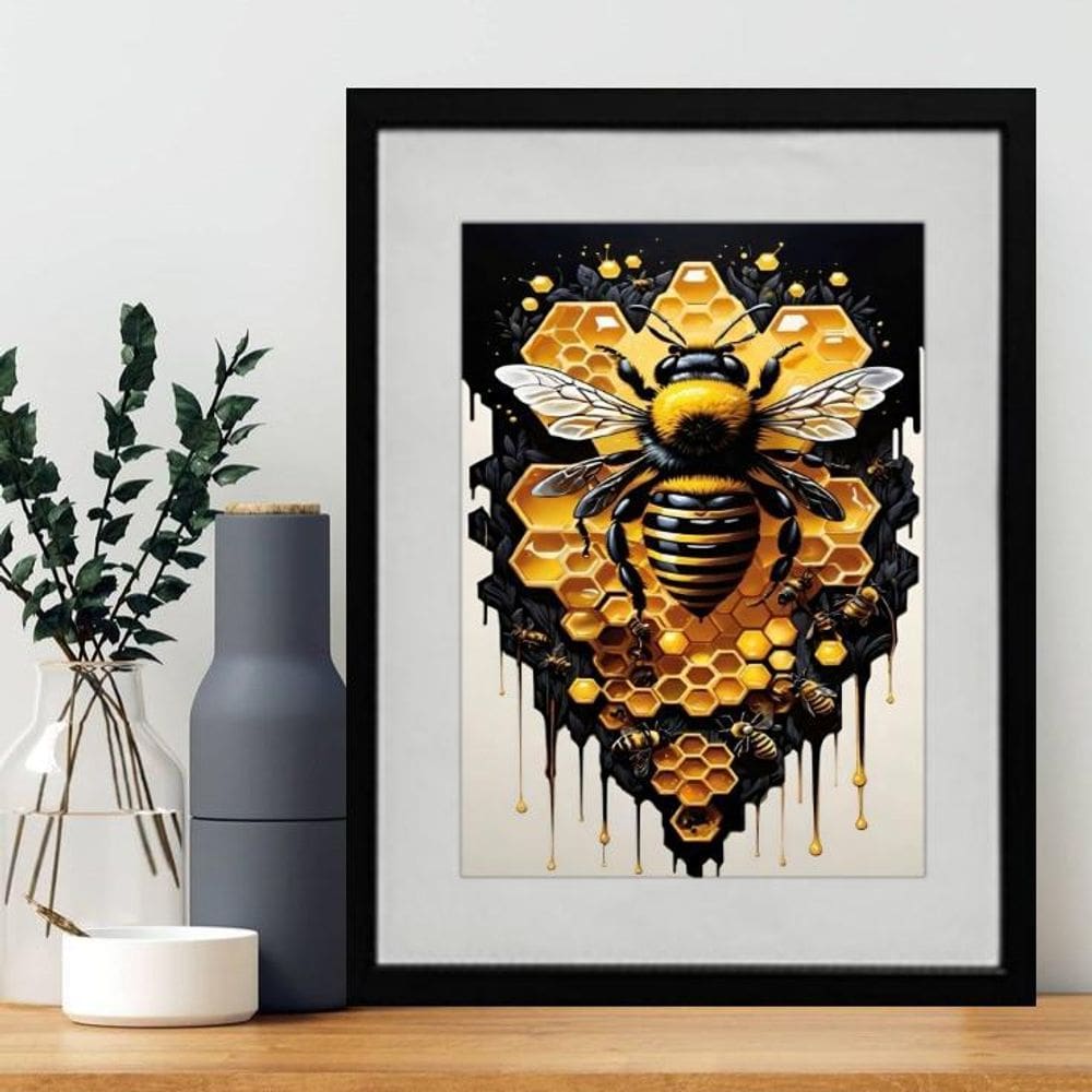 Quadro Decorativo Abelha Rainha 60X48Cm