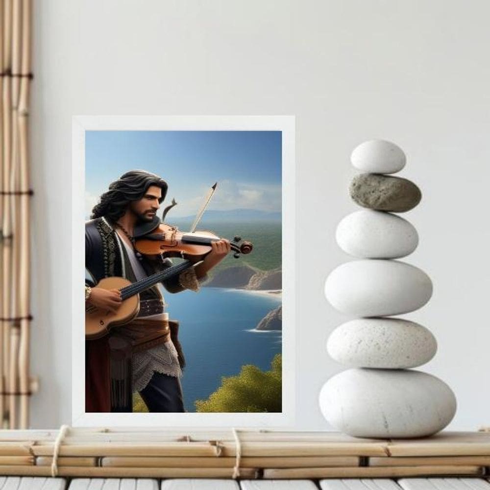 Quadro Cigano Wladimir - Praia 45X34Cm - Com Vidro