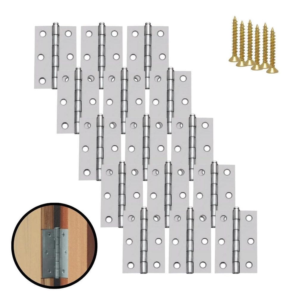 MP - Kit 15 Dobradic as Zincada Para Porta De