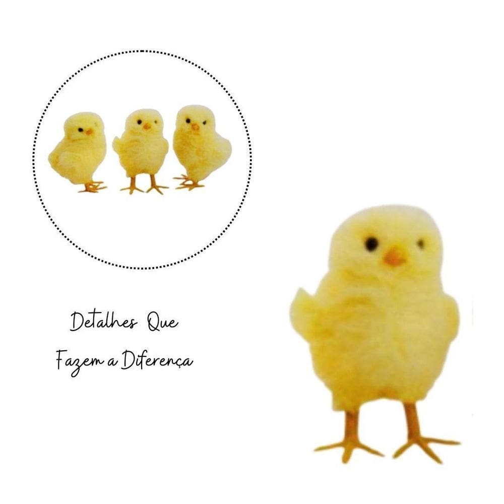 Pintinhos Decorativos Amarelo C/3Pc1054856 8X6X5Cm  Axlxc