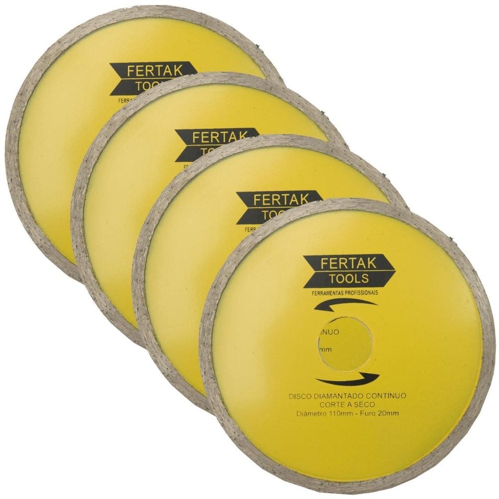 Disco De Corte Diamantado Continuo 110X20Mm Kit 04 Un