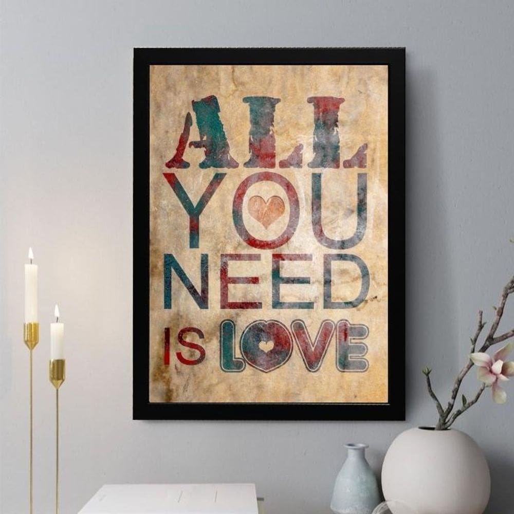 Quadro Decorativo All You Need Is Love 33X24Cm