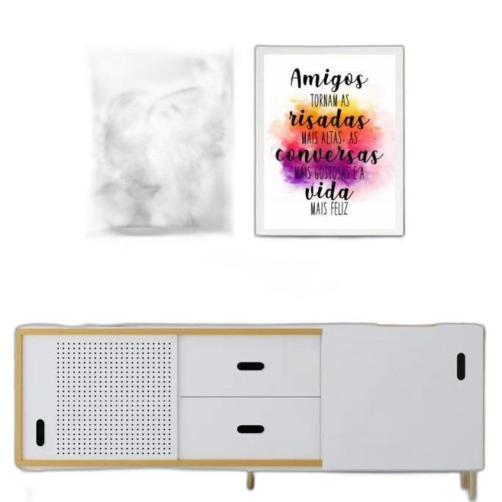 Kit 2 Quadros Amizade Beija-Flor 45X34Cm